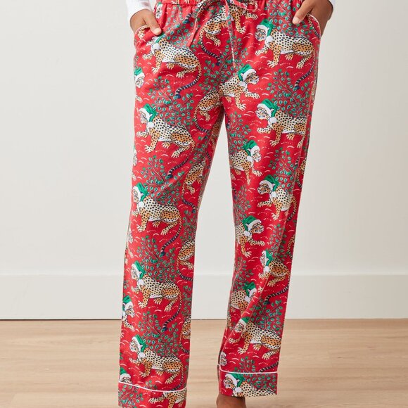 Printfresh Holly Jolly Bagheera Lightweight Flannel PJ pants Ruby Medium  NWT - Picture 1 of 10